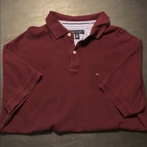 Maroon Tommy Hilfiger collared shirt